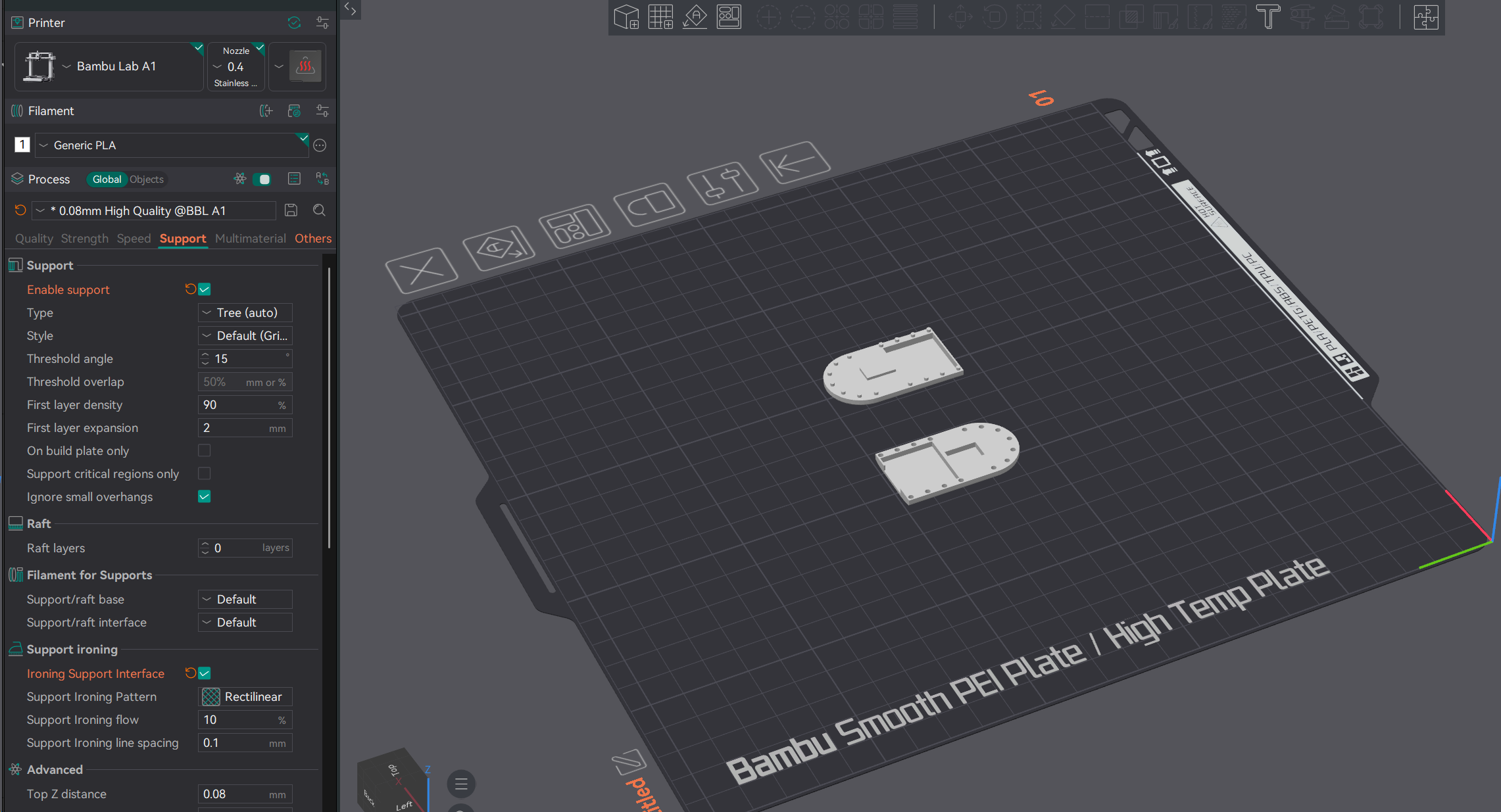 Вид модели в Orca Slicer